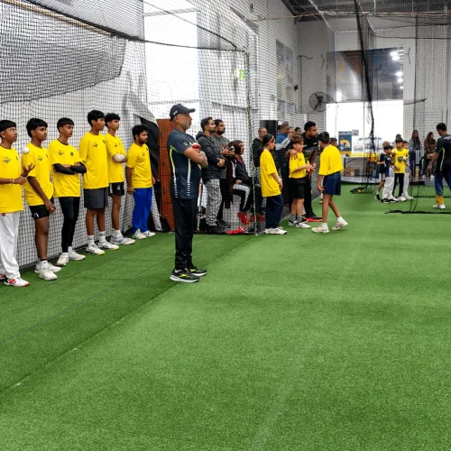 Promotional artwork capturing the energy and success of MCC’s recent fast bowling masterclass event featuring international stars Chaminda Vaas and Prabath Nissanka. Sessions booked out, highlighting high demand for professional cricket coaching in Melbourne.